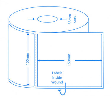 Direct Thermal Labels – 100x150mm | 350/roll | Inside Wound image 0