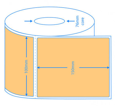 Orange Direct Thermal Labels – 1,000/roll image 1