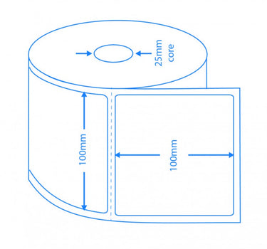 Thermal Transfer Labels – 100x100mm | 750/roll | Small Desktop Printer image 1