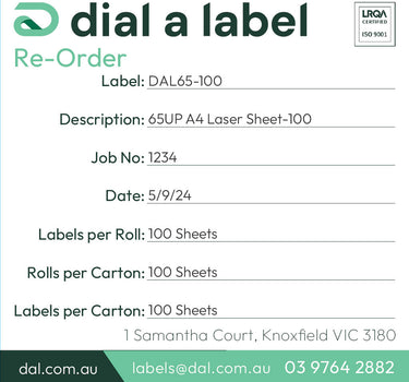 Laser Labels – 65UP Per Sheet | Custom Size image 3