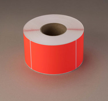 Fluorescent Red Labels – 100x150mm (Small Roll)