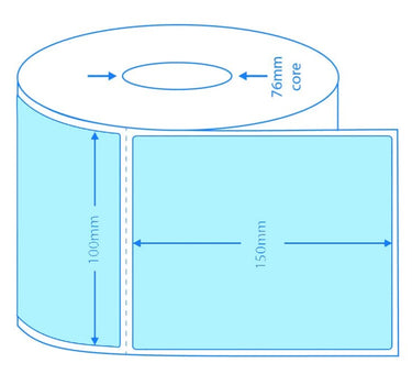 Blue Direct Thermal Labels – 100x150mm | 1,000/roll image 1