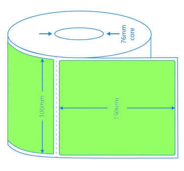 Green Direct Thermal Labels – 100x150mm | 1,000/roll image 1