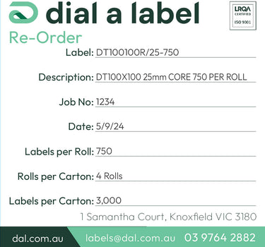 Direct Thermal Labels – 100x100mm | 750/roll image 3
