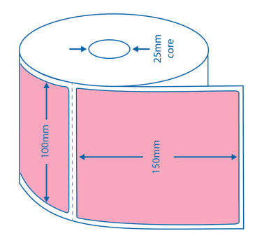 Pink Direct Thermal Labels – 100x150mm | 500/roll image 1
