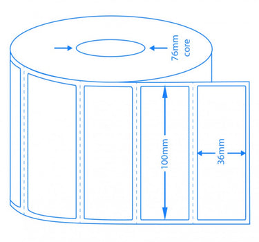 Thermal Transfer Labels 100mmx36mm 4000/roll image 1