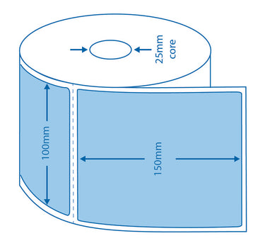 Blue Direct Thermal Labels – 100x150mm | 500/roll image 1