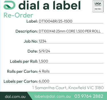 Direct Thermal Labels – 100x48mm | 1,500/roll image 3