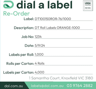 Orange Direct Thermal Labels – 1,000/roll image 3