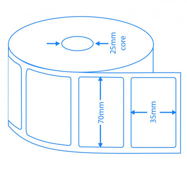 Direct Thermal Labels – 70x35mm | 2,000/roll image 1
