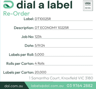 Direct Thermal Labels – 100x25mm | 5,000/roll | 76mm Core (Midrange Printer) image 3