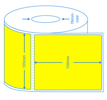 Yellow Direct Thermal Freight Labels – 105x150mm | 1,000/roll image 1