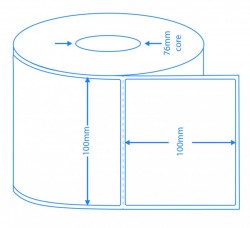 Direct Thermal Labels – 100x100mm | 1,500/roll | 76mm Core (Midrange Printer) image 1
