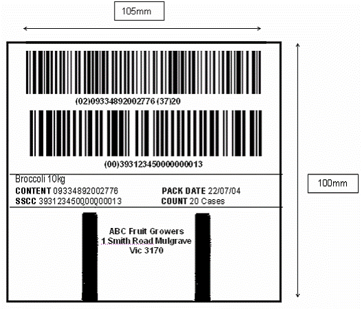 Woolworths Pallet Label 105x100mm - DAL