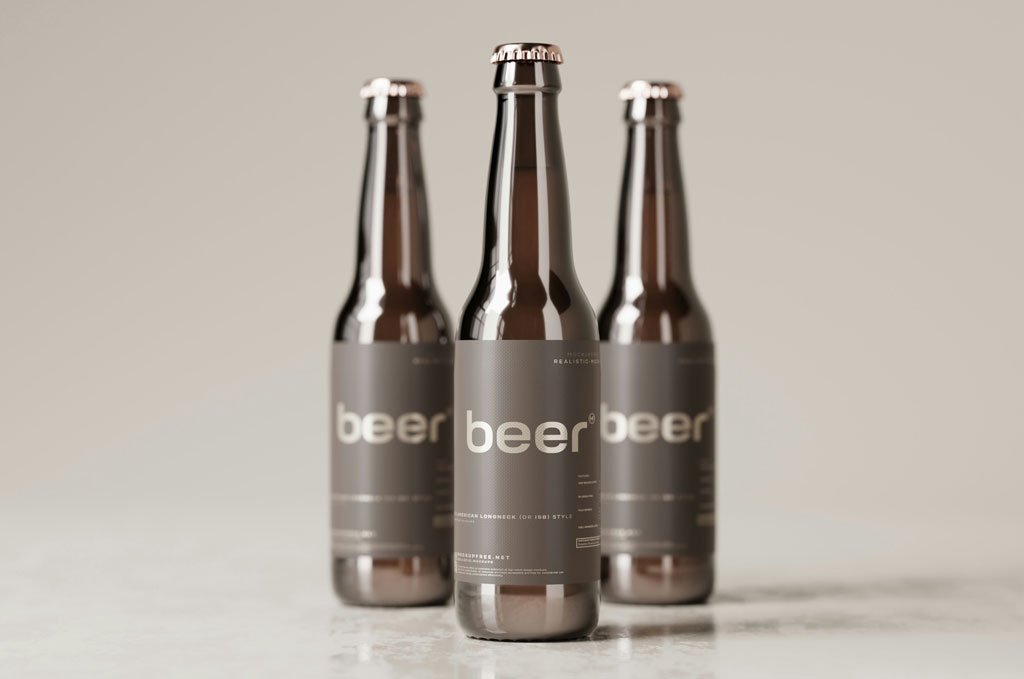 Three beer bottles